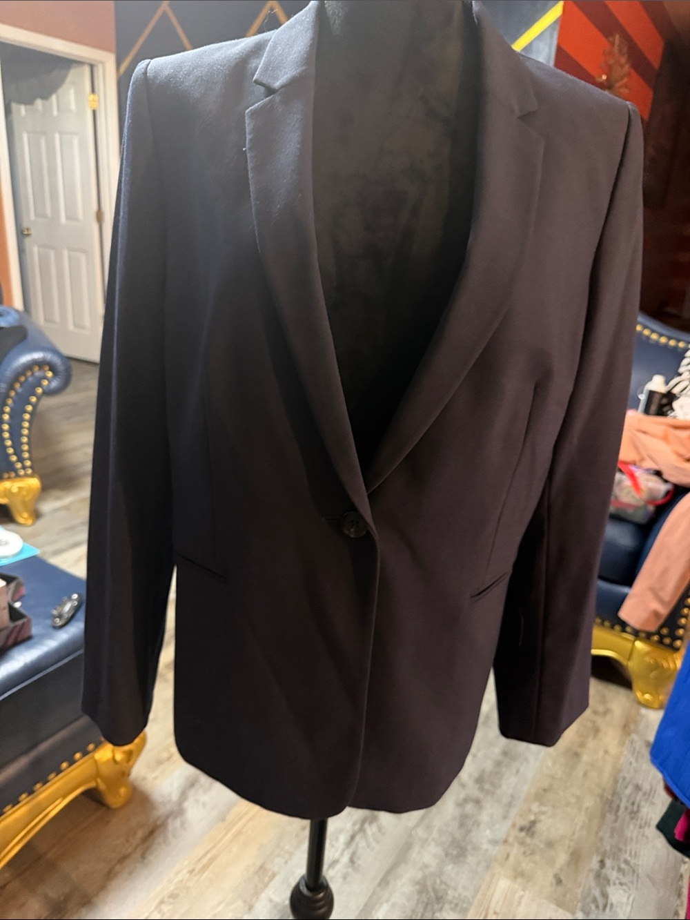 ANTONIO MELANI Dark Navy Single-Button Blazer
